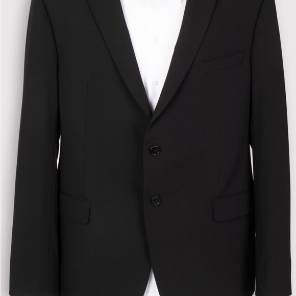 NEW MENS EMPORIO ARMANI Blazer Jacket US46 M LINE Black Single-Breasted - Picture 1 of 6